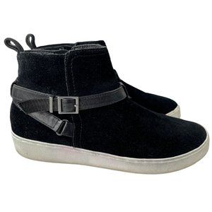 Vionic Women's Mitzi Black Suede Strappy Comfort Ankle Boots Size 7.5M (TVW5075)